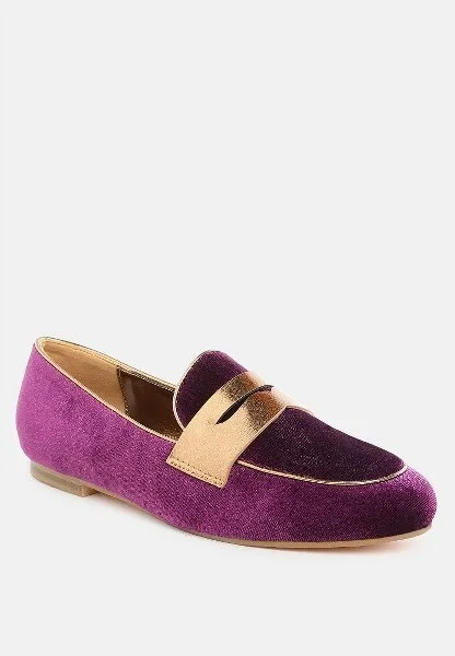 Malta Penny Strap Velvet Loafers Women - Image 4
