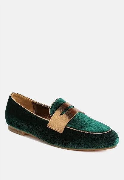 Malta Penny Strap Velvet Loafers Women - Image 5