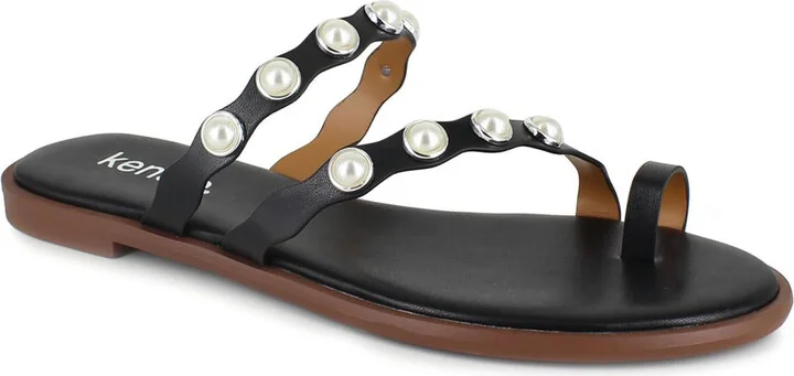 MALTESE Womens Faux Leather Toe Loop Strappy Sandals