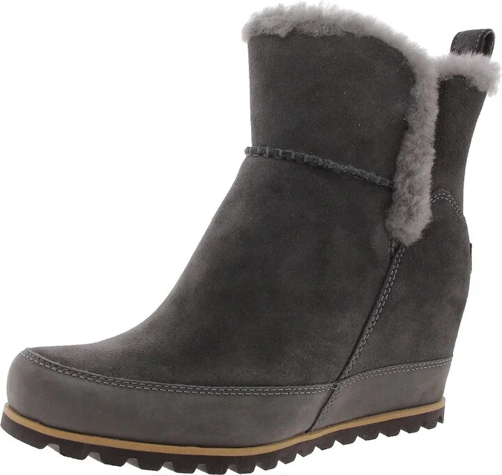 Malvella Womens Wool Slip On Wedge Boots