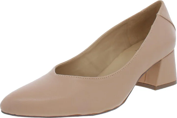 Malynn Womens Leather Pointed Toe Pumps
