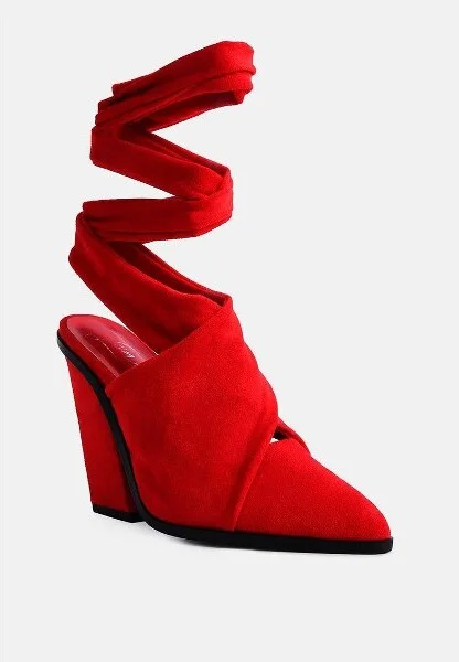 Mama Fav Lace Up Block Heel Mules Women - Image 3
