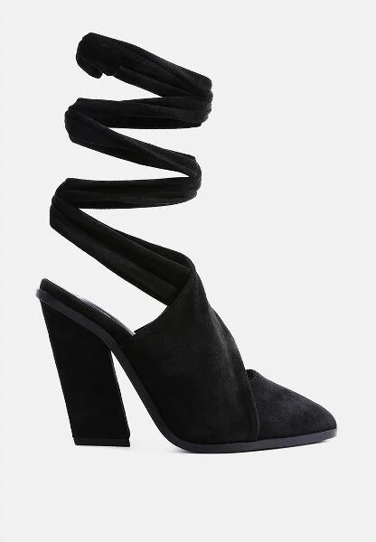 Mama Fav Lace Up Block Heel Mules Women