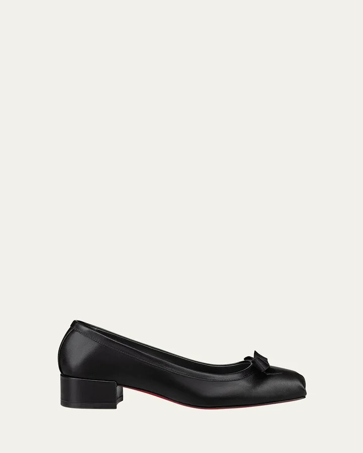 Mamaflirt Leather Red Sole Ballerina Pumps