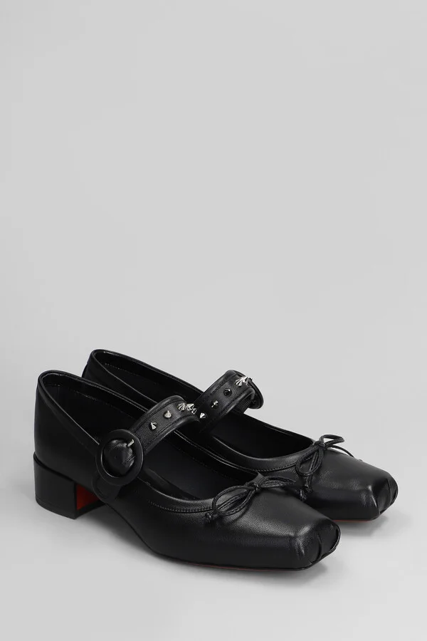 Mamastrapita Spike30 Ballet Flats In Black Leather - Image 2
