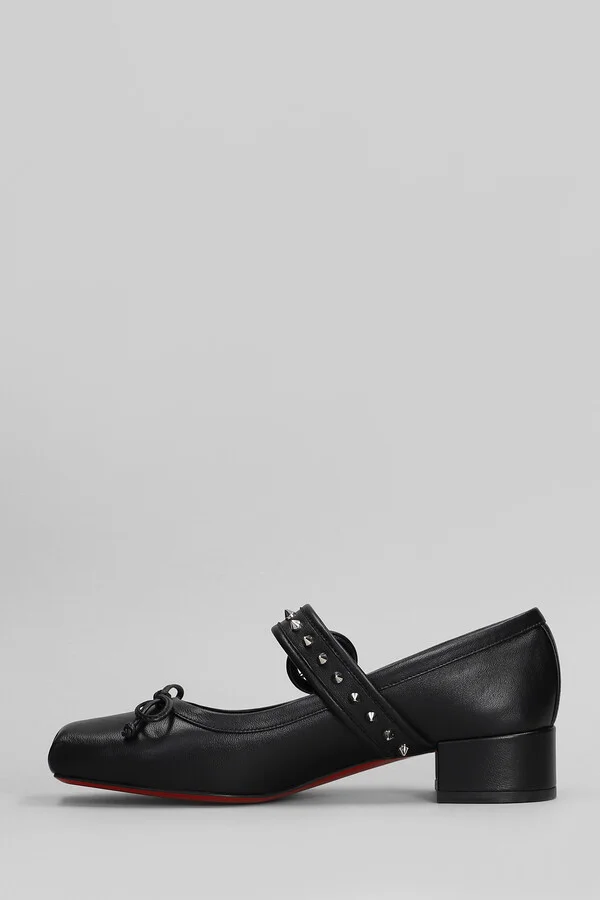 Mamastrapita Spike30 Ballet Flats In Black Leather - Image 3