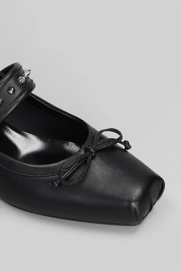 Mamastrapita Spike30 Ballet Flats In Black Leather - Image 5