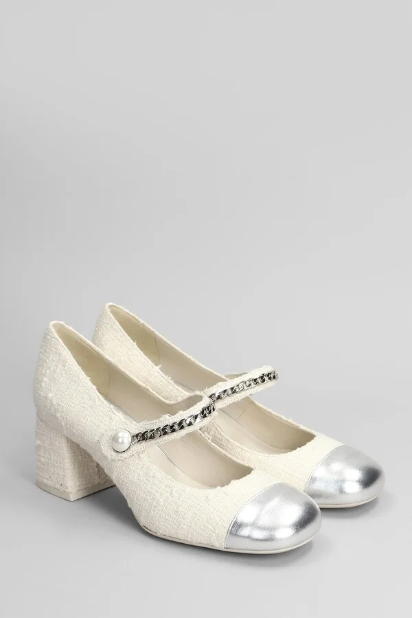 Mame Pumps In Beige Fabric - Image 2