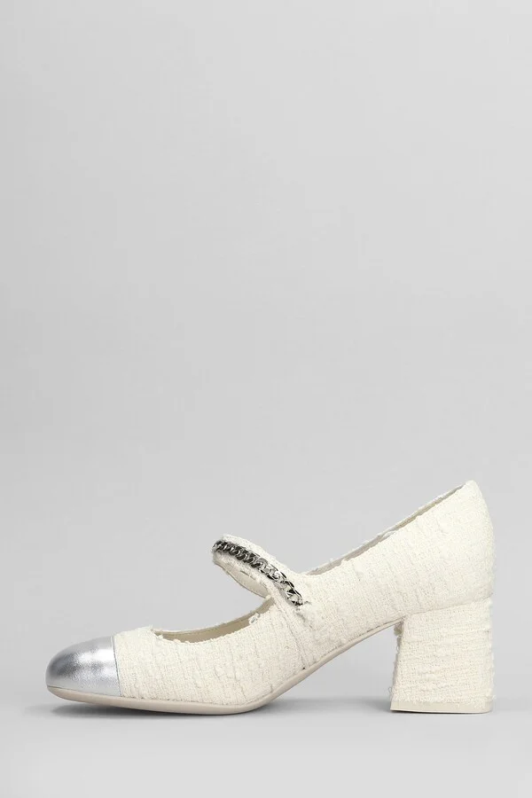 Mame Pumps In Beige Fabric - Image 3