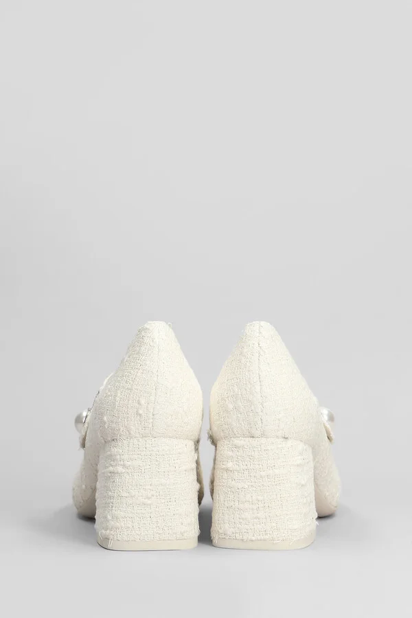 Mame Pumps In Beige Fabric - Image 4