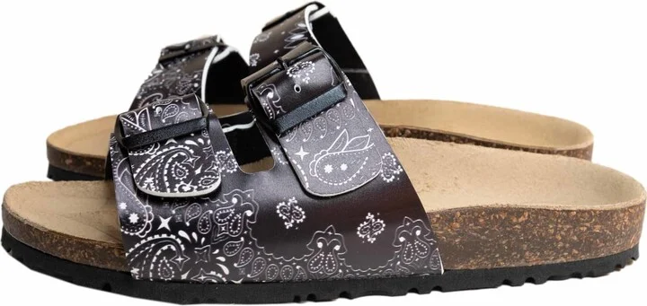 Man Black Cork Sandals