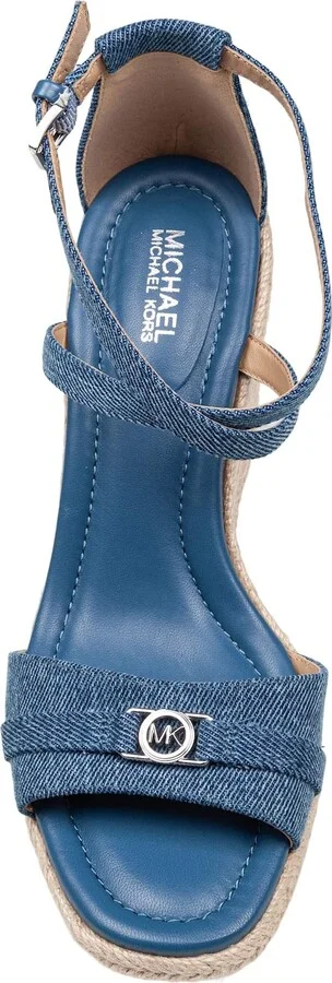 Mandy Wedge Denim Sandal With Jute Wedge - Image 2