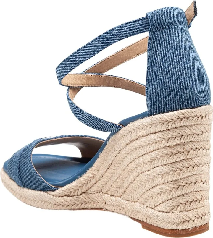 Mandy Wedge Denim Sandal With Jute Wedge - Image 3