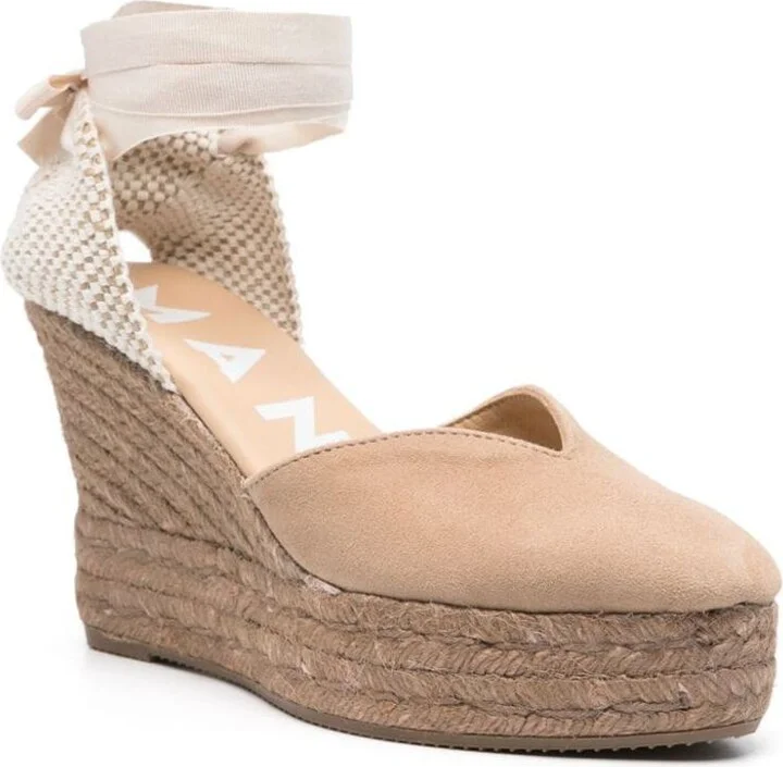 Manebí Hamptons Suede Heart-Shaped Wedge Espadrilles - Image 2