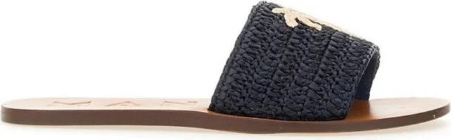 Manebí Palm Embroidered Slide Sandals