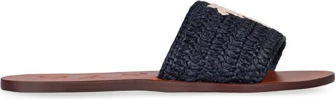 Manebí Palm Embroidered Slide Sandals