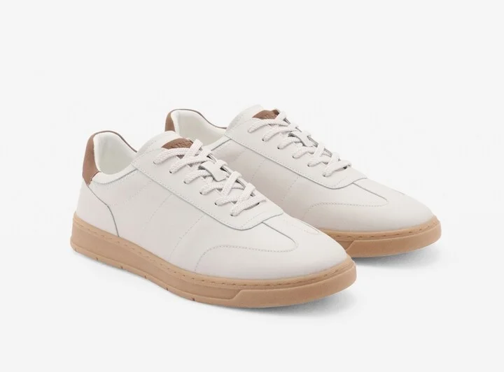 Mango Men's Contrasting Panel Leather Sneakers