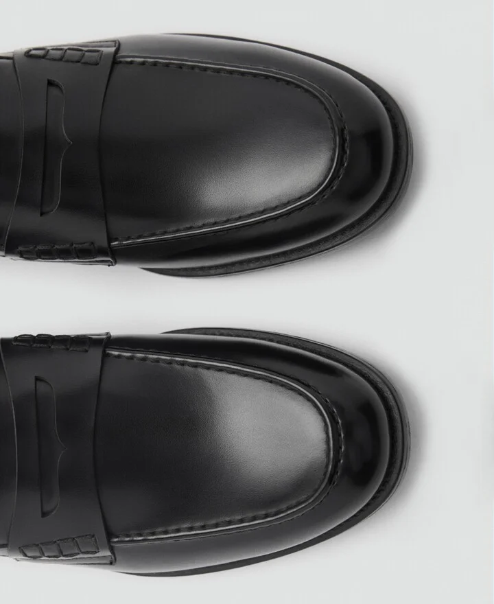 Mango Men's Nappa Leather-Effect Moccasins - Image 2