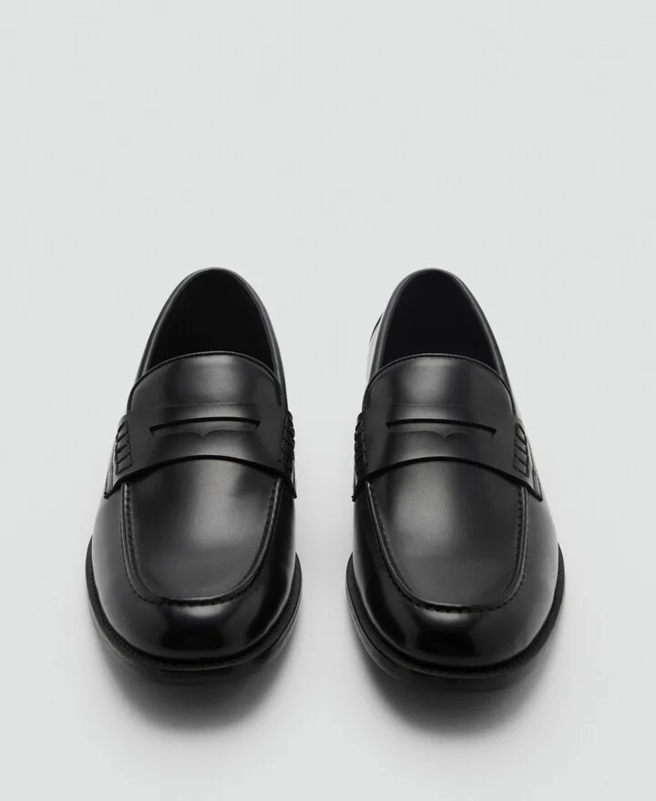 Mango Men's Nappa Leather-Effect Moccasins - Image 3