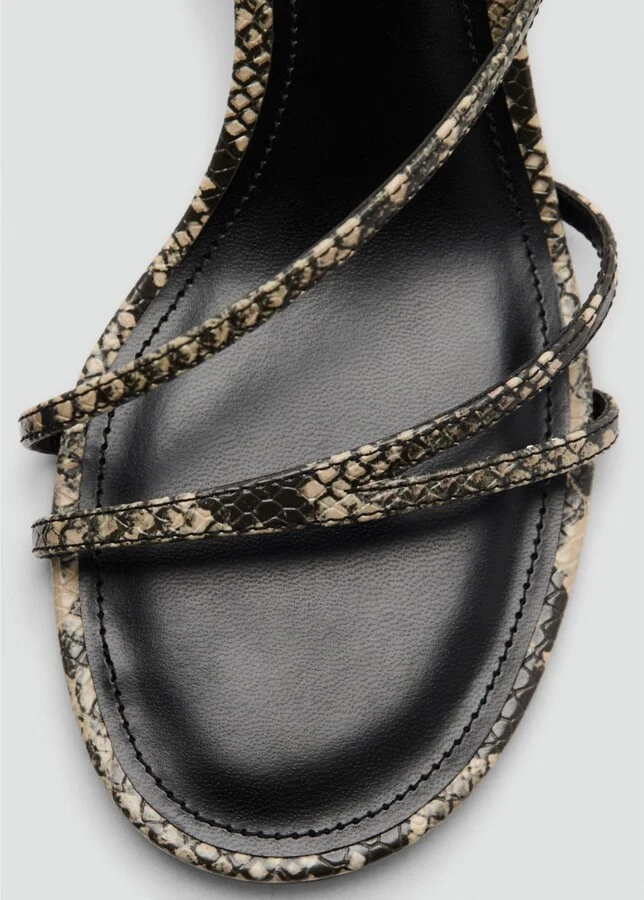 Mango Women's Animal Print Strap Heel Sandals - Image 2