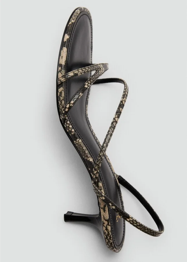 Mango Women's Animal Print Strap Heel Sandals - Image 4