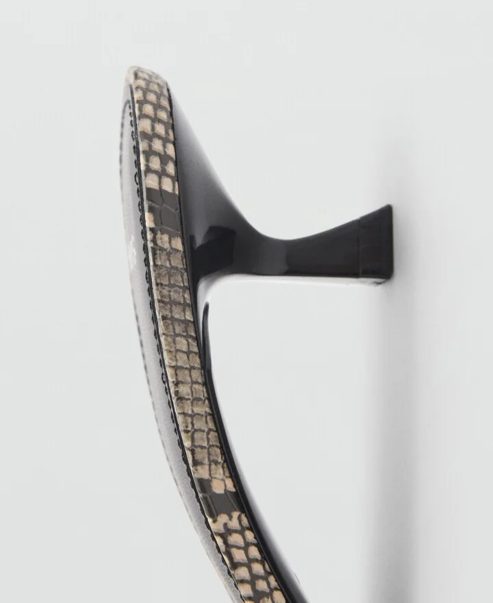Mango Women's Animal Print Strap Sandals - Gray, Brown - Image 3