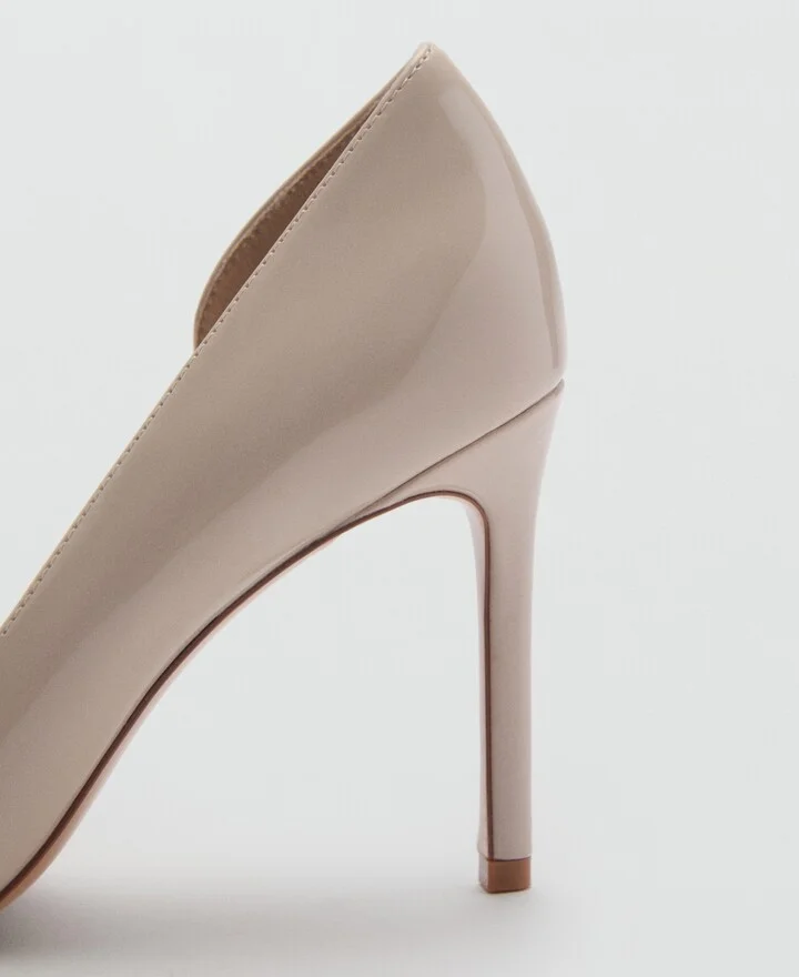 Mango Women's Asymmetrical Leather-Effect Heeled Shoes - Image 3
