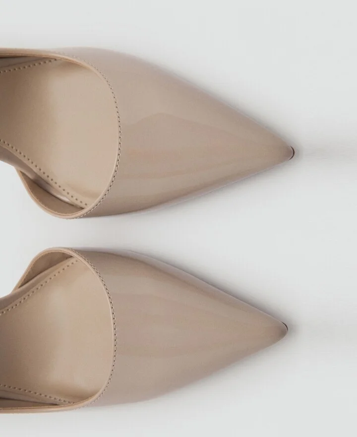 Mango Women's Asymmetrical Leather-Effect Heeled Shoes - Image 4