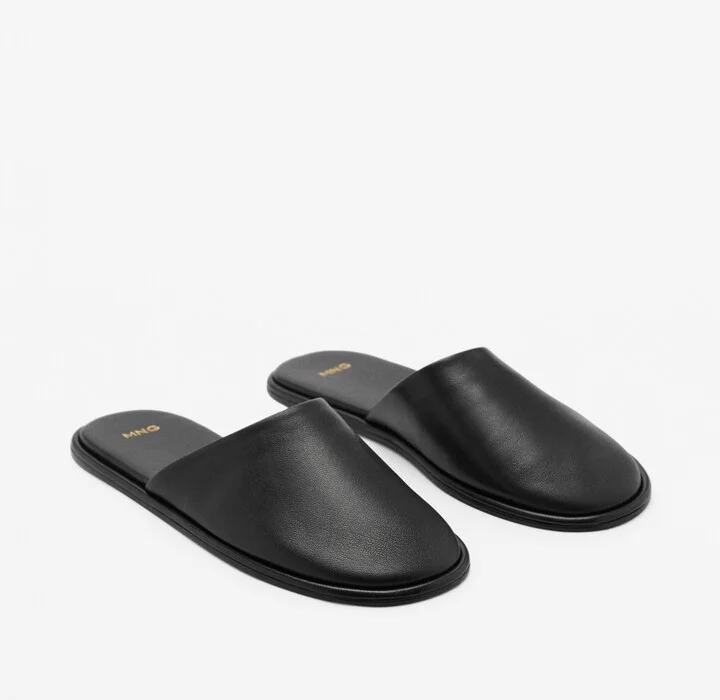 Mango Women's Backless Leather Shoes