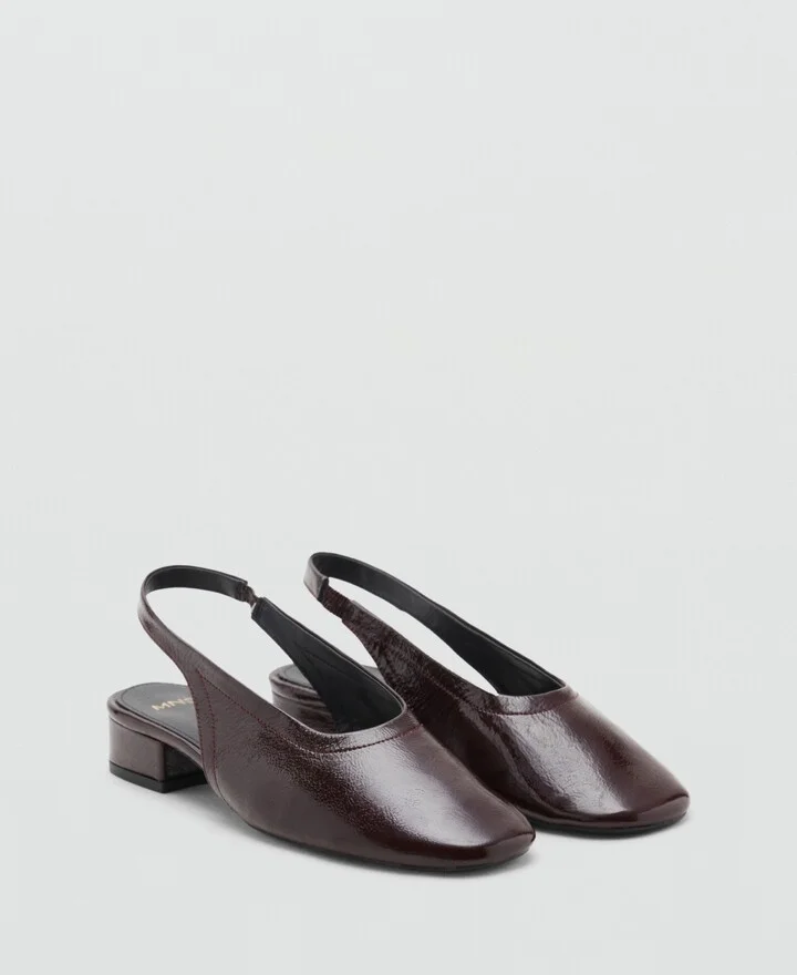 Mango Women's Block Heel Leather Shoes
