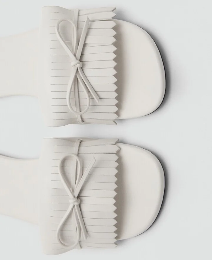 Mango Women's Bow Detail Fringed Sandals - Image 3