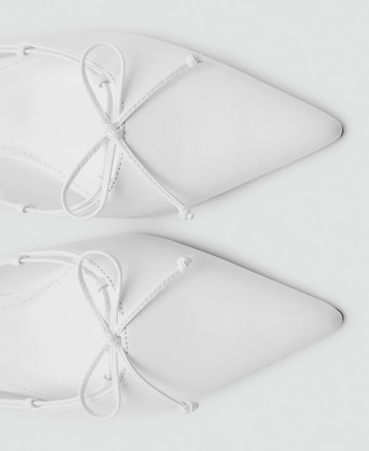 Mango Women's Bow Detail Kitten Shoes - Image 3