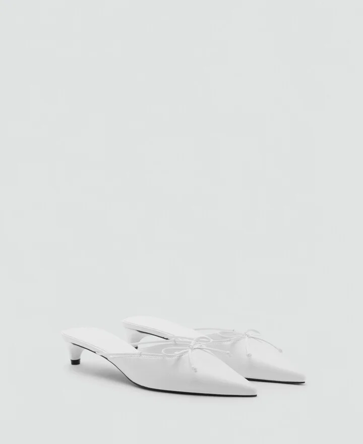 Mango Women's Bow Detail Kitten Shoes