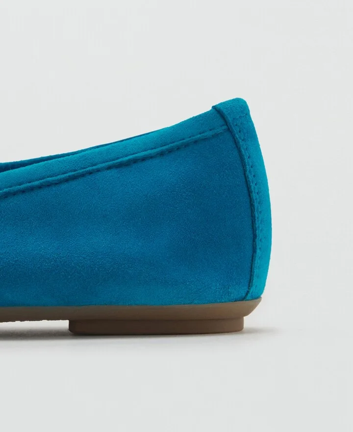 Mango Women's Bow Suede Ballerinas Shoes - Image 2