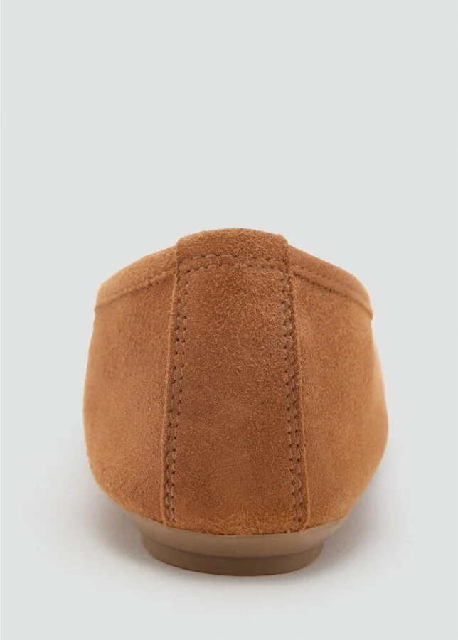 Mango Women's Bow Suede Ballerinas Shoes - Image 6