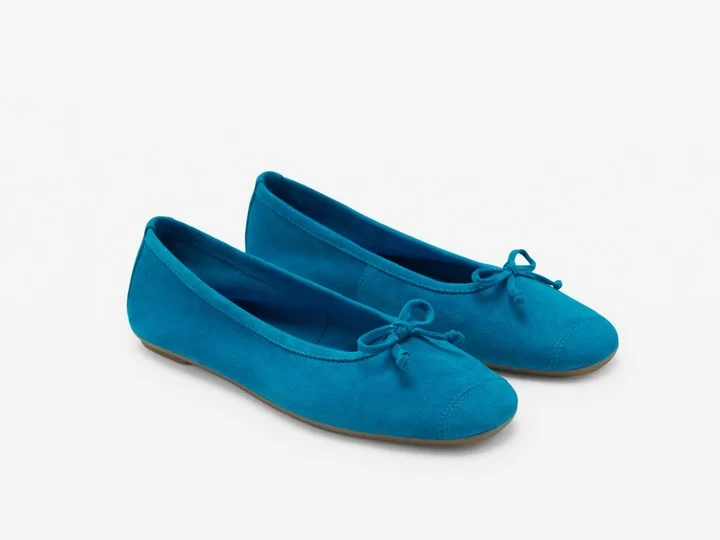 Mango Women's Bow Suede Ballerinas Shoes