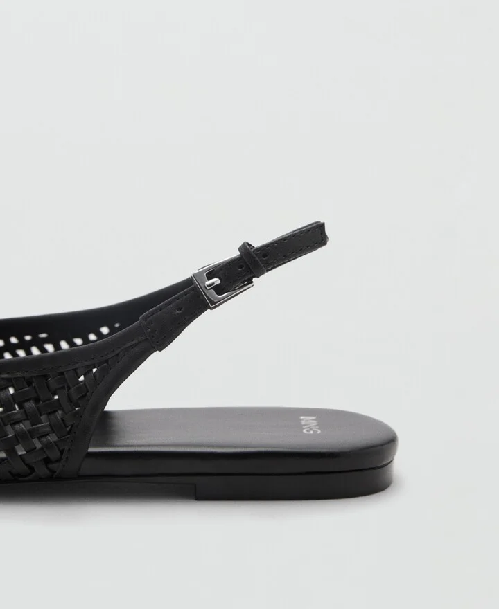 Mango Women's Braided Leather Effect Shoes - Image 2
