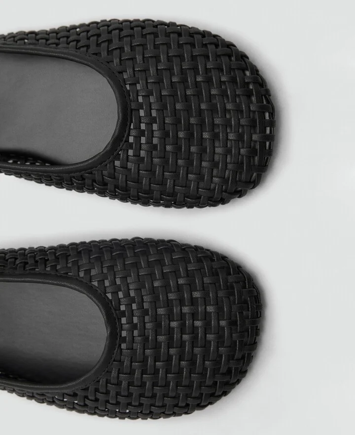 Mango Women's Braided Leather Effect Shoes - Image 3