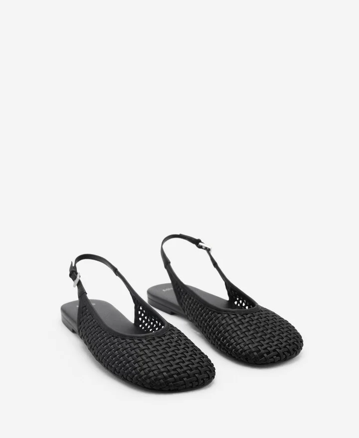 Mango Women's Braided Leather Effect Shoes