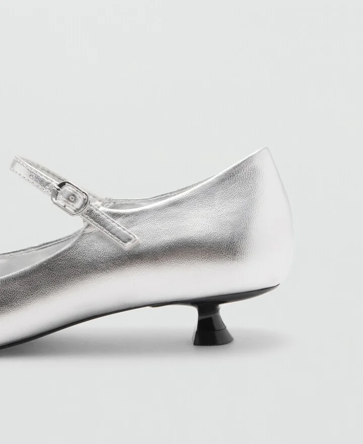 Mango Women's Buckle Detail Kitten-Heel Shoes - Image 4