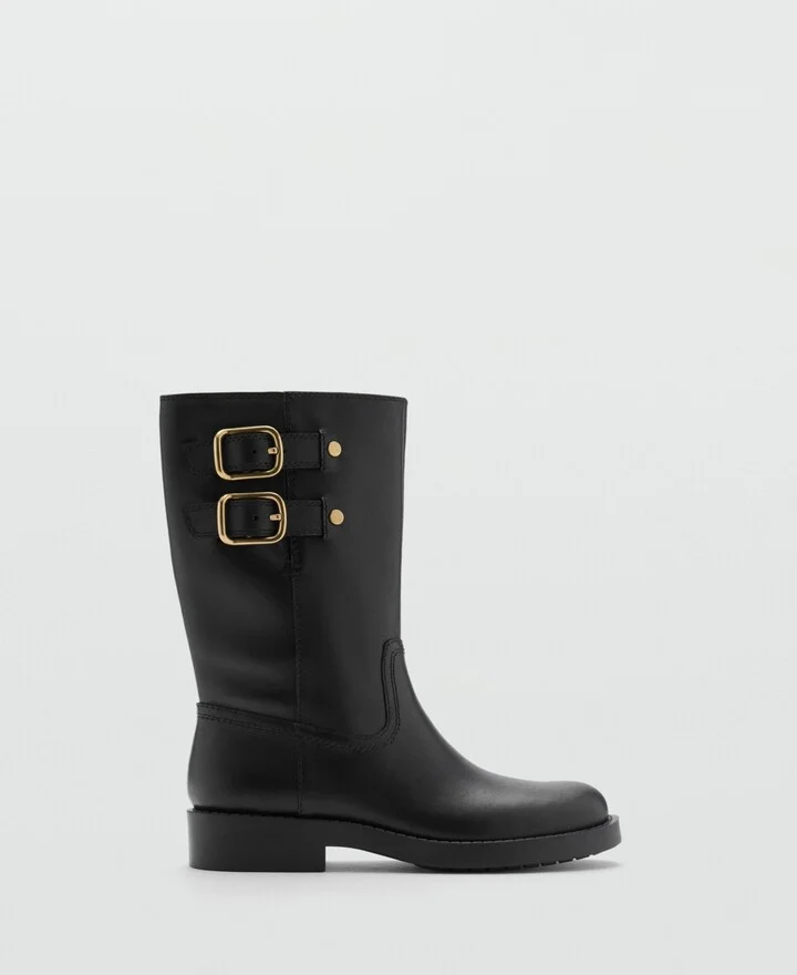 Mango Women's Buckle Leather Ankle Boots - Image 2