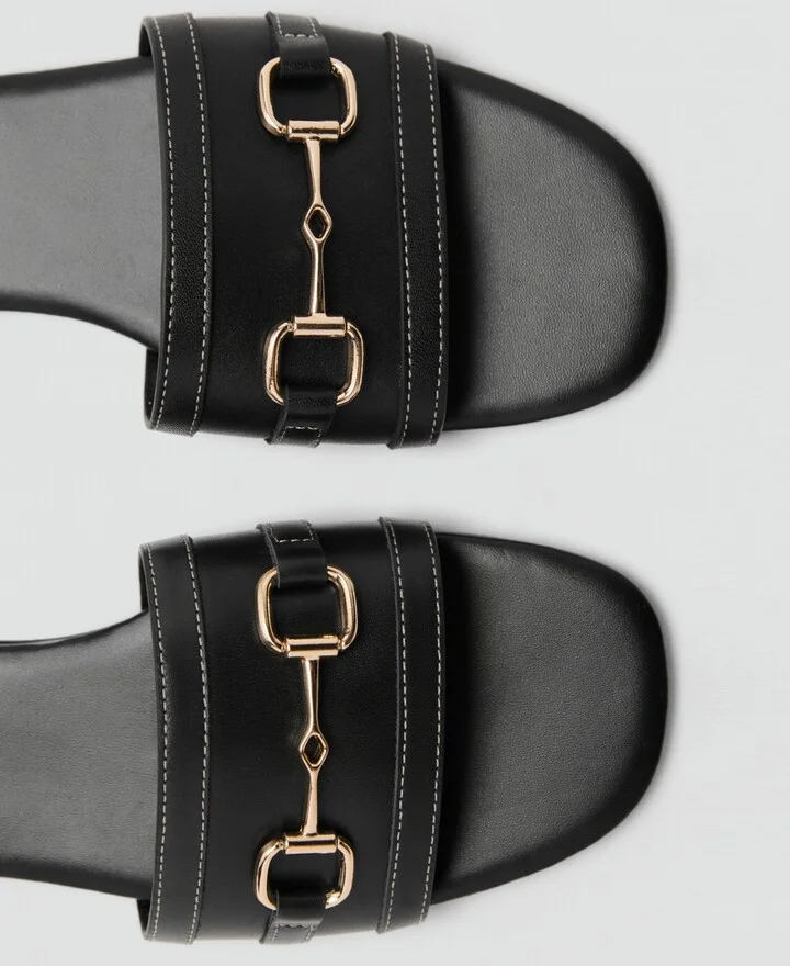 Mango Women's Buckle Leather Sandals - Image 3