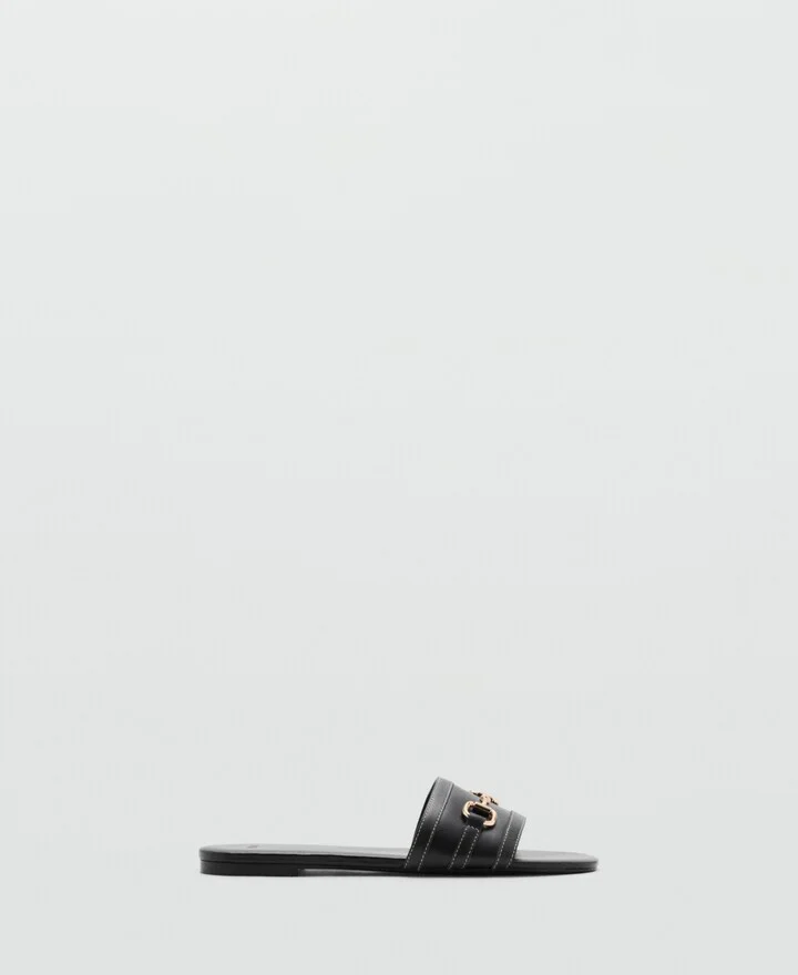 Mango Women's Buckle Leather Sandals - Image 5