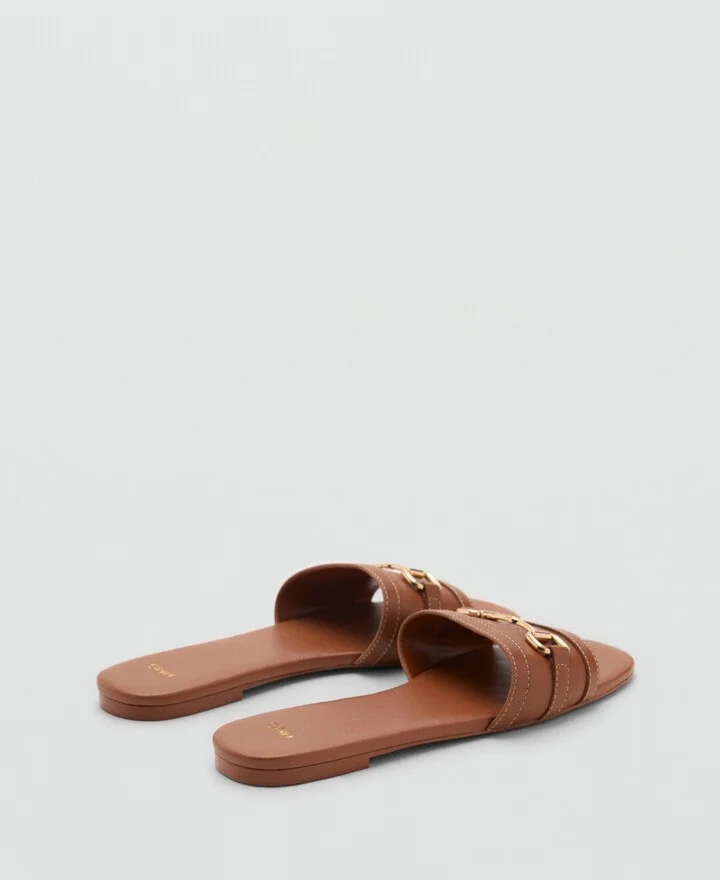 Mango Women's Buckle Leather Sandals - Image 6