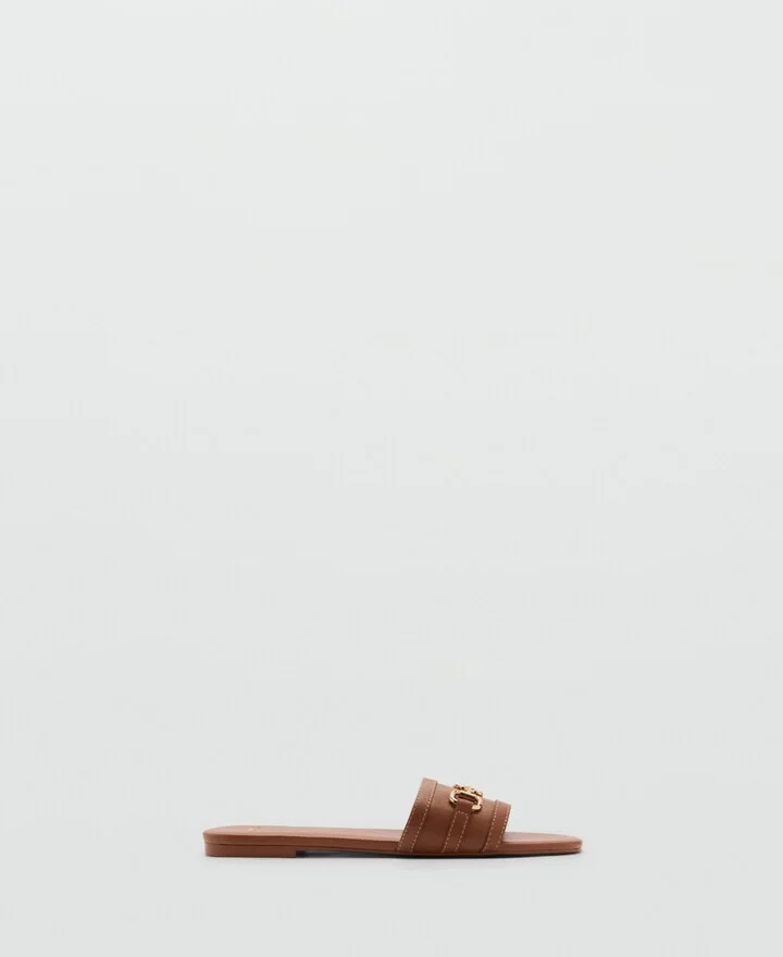 Mango Women's Buckle Leather Sandals - Image 8