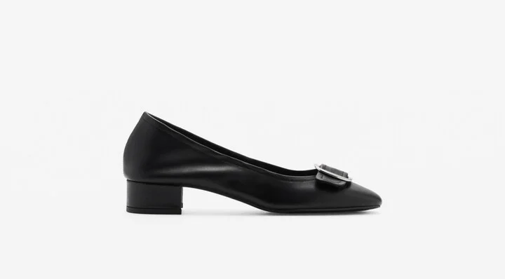 Mango Women's Buckle Leather Shoes - Image 4