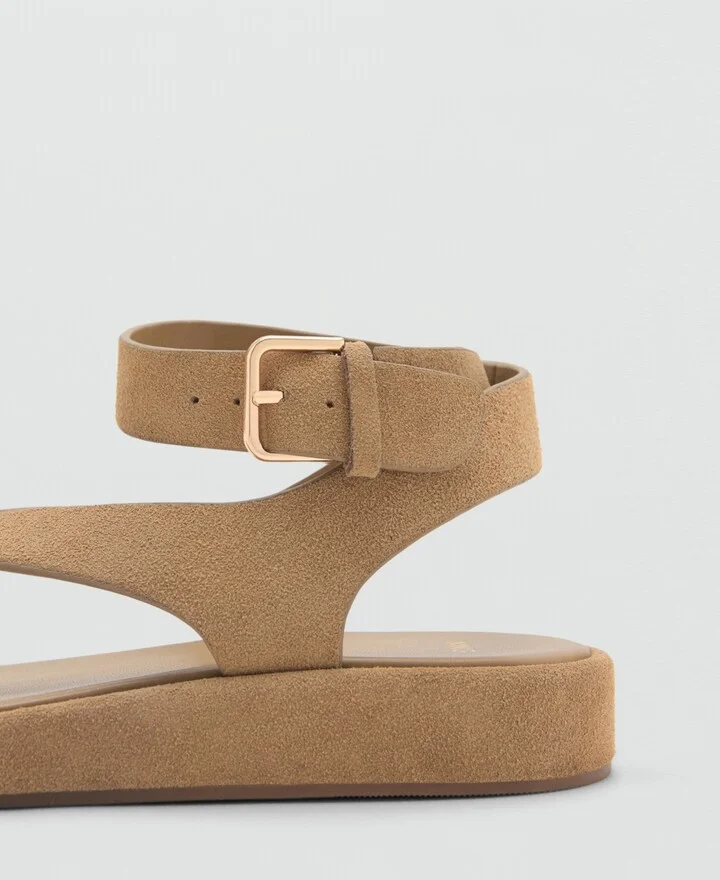 Mango Women's Buckle Split Leather Sandals - Image 2