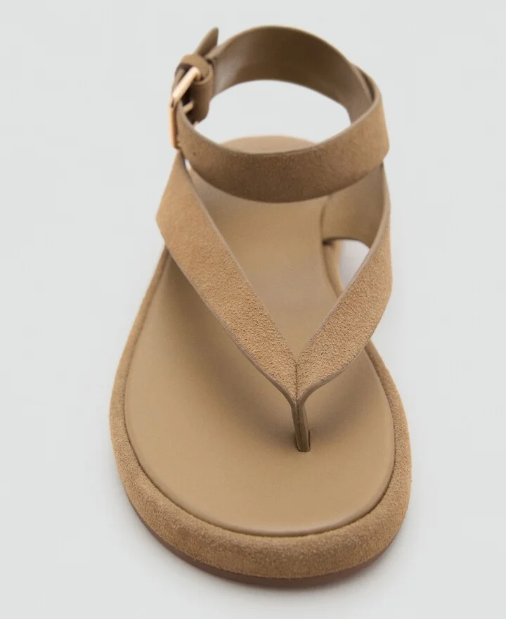 Mango Women's Buckle Split Leather Sandals - Image 3