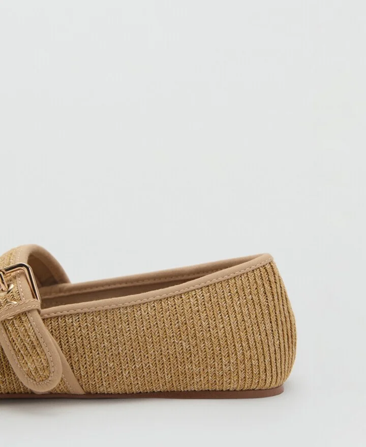 Mango Women's Buckle Strap Cotton Shoes - Image 2