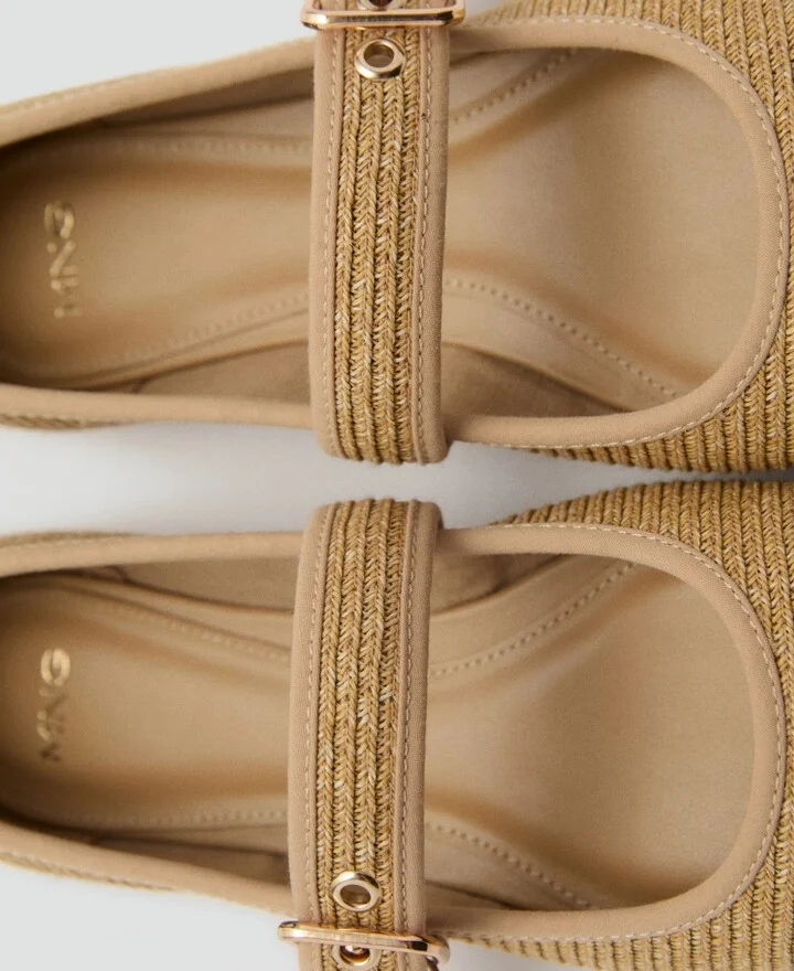 Mango Women's Buckle Strap Cotton Shoes - Image 3